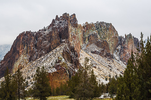 Snow on Smith Rock
