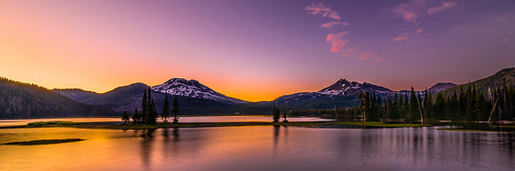 515 Sparks Lake Summer Sunset Panorama